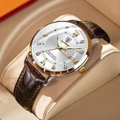 Shining Leather Mens Watch
