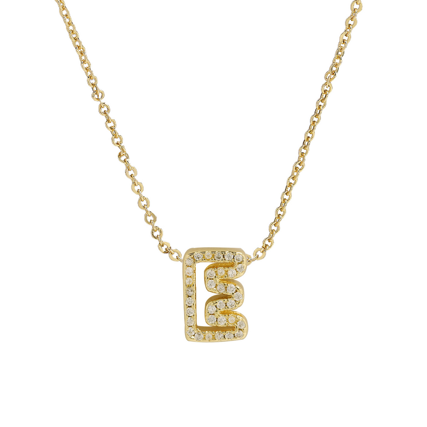 Shining Initial Diamond Pendant Necklace