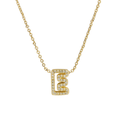 Shining Initial Diamond Pendant Necklace