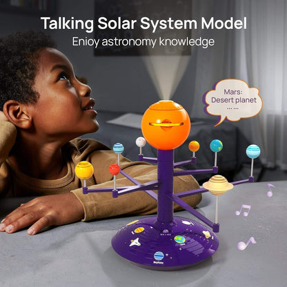 Educational Planet Toy with English and Spanish Voice Interaction, 24-Slide Space Projector, Safe for Ages 6+