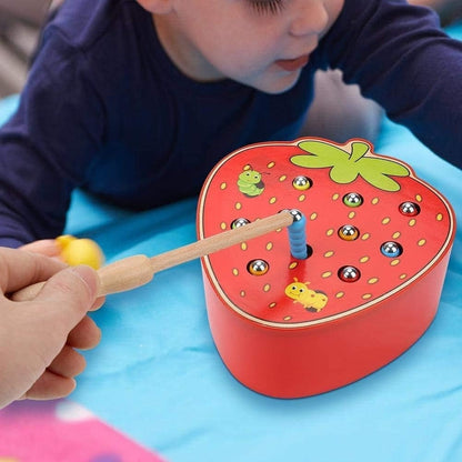 Educational Wooden Catch Worm Game for Fine Motor Skill Development, Safe for Ages 3+