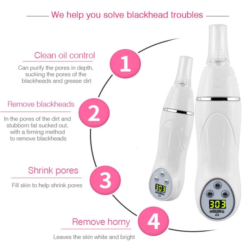 Electric Microdermabrasion Blackhead Remover Vacuum Pore Cleanser Tool