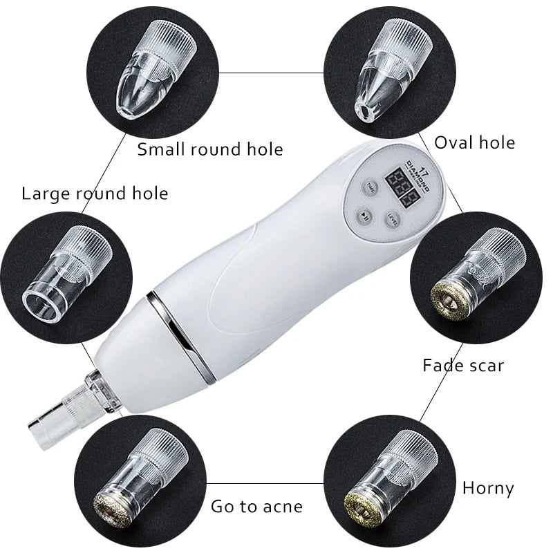 Electric Microdermabrasion Blackhead Remover Vacuum Pore Cleanser Tool