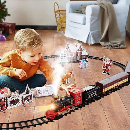 Festive Holiday Train Set with Music and Lights - Halri