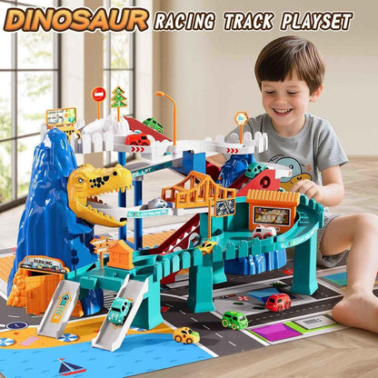Electric Dinosaur Mountain Track Car with Multi-Floors, Various PCS - Safe for Ages 3+