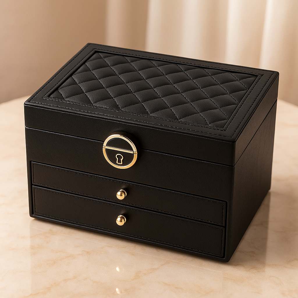 Small Jewelry Storage Case with Stackable Trays
