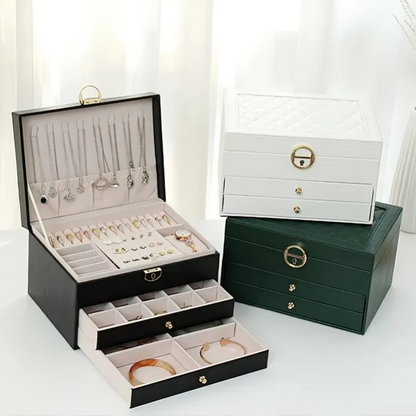 Small Jewelry Storage Case with Stackable Trays