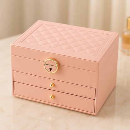 Small Jewelry Storage Case with Stackable Trays