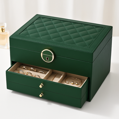 Small Jewelry Storage Case with Stackable Trays - Halri