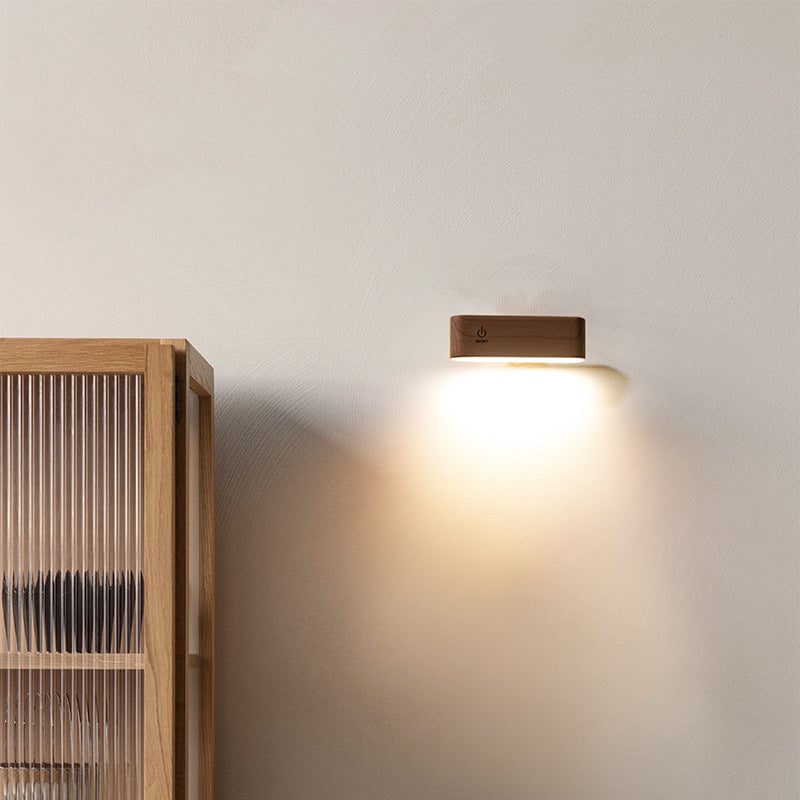 Elegant Solid Wood Desk Lamp with 360-Degree Rotation and Magnetic Charging – Stylish Workspace Lighting 1