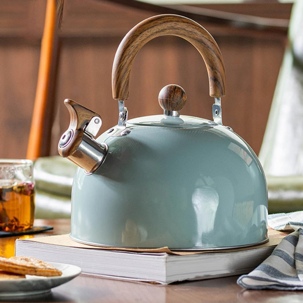 Fast Boiling Stainless Steel Tea Kettle with Wood Grip - Halri