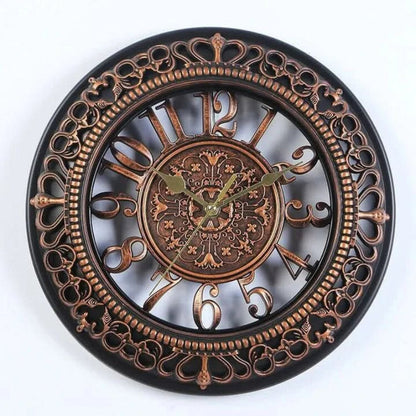 Elegant Vintage Wall Clock with Decorative Metal Frame – 40cm Diameter Timeless Home Decor 2