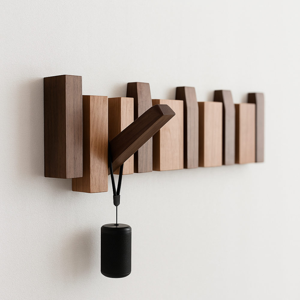 Classic Wood Coat Rack with Modern Hooks - Halri