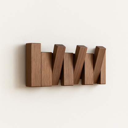 Elegant Wooden Coat Rack with Piano Key Design – Wall Mounted Coat Stand with Hooks for Entryway Storage 6