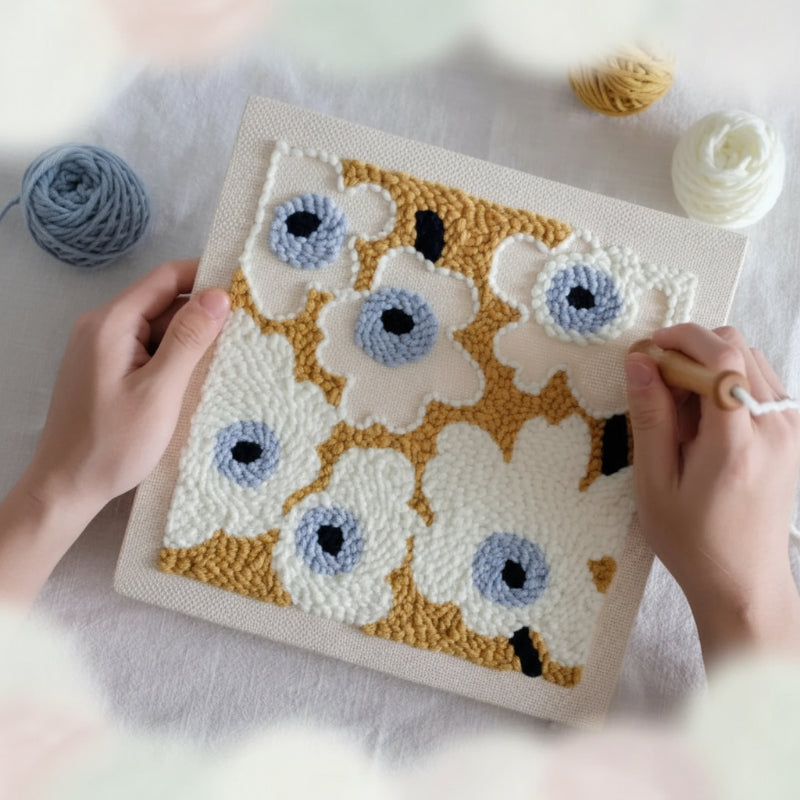 Embroidery Kit for Beginners – Floral Design Set with 30cm Hoop and Polyester Thread for Easy Needlework 3