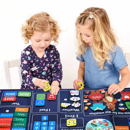Engaging Felt Calendar for Young Children, Days of the Week Chart Learning, Safe for Ages 3+