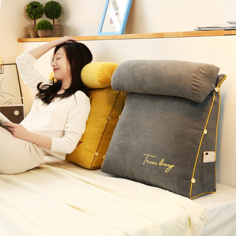 Contoured Back Support Pillow - Soft Reading Cushion - Halri