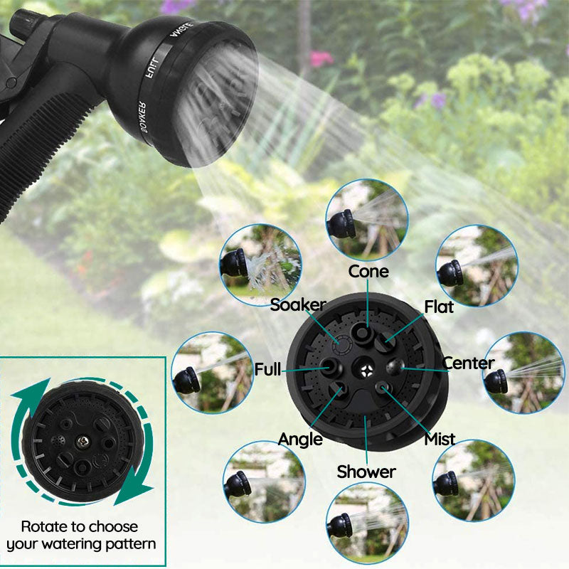 Long Flexible 100FT Watering Hose with Spray Nozzle