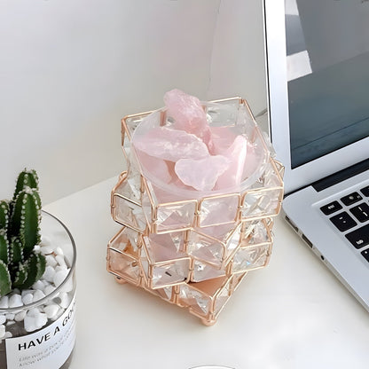 Exquisite Square Crystal Table Lamp with Touch Switch – Elegant Bedside Table Lamp for Bedroom and Living Room 4