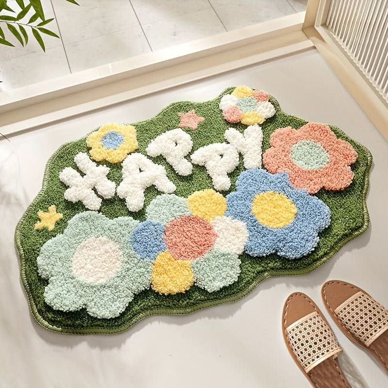 Soft Plush Bathroom Mat, Slip Resistant Bath Rug - Halri
