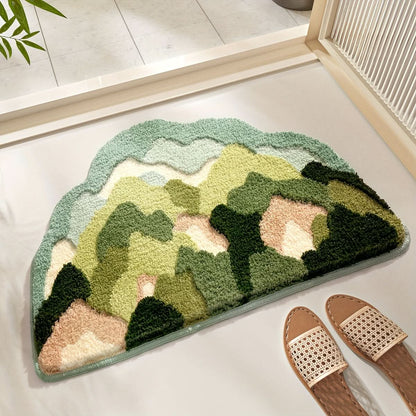 Extra Absorbent Floral Bathroom Mat, Non-Slip Microfiber Bath Rug 50 x 80 cm, Elegant Design for Moisture Protection 5
