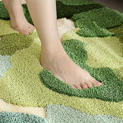Extra Absorbent Floral Bathroom Mat, Non-Slip Microfiber Bath Rug 50 x 80 cm, Elegant Design for Moisture Protection 8