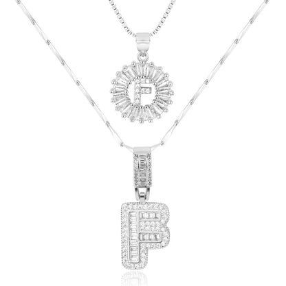 Personalized 14k Gold Initial Diamond Pendants