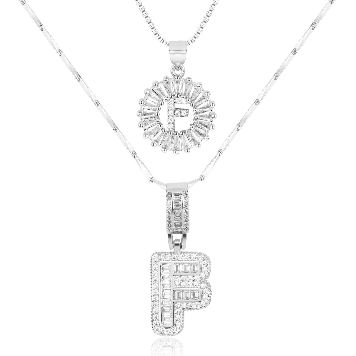 Personalized 14k Gold Initial Diamond Pendants