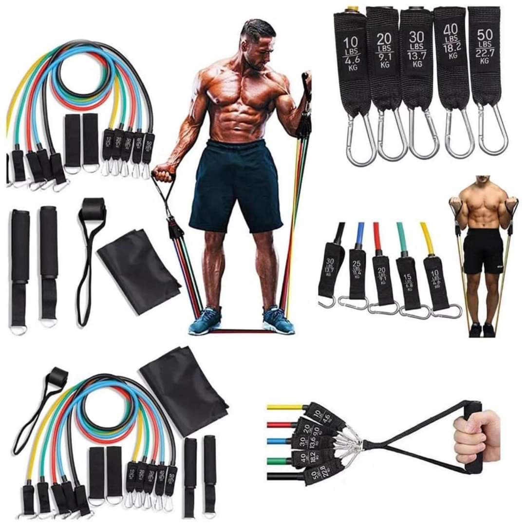 Home Gym 11pc Exercise Resistance Bands - Halri