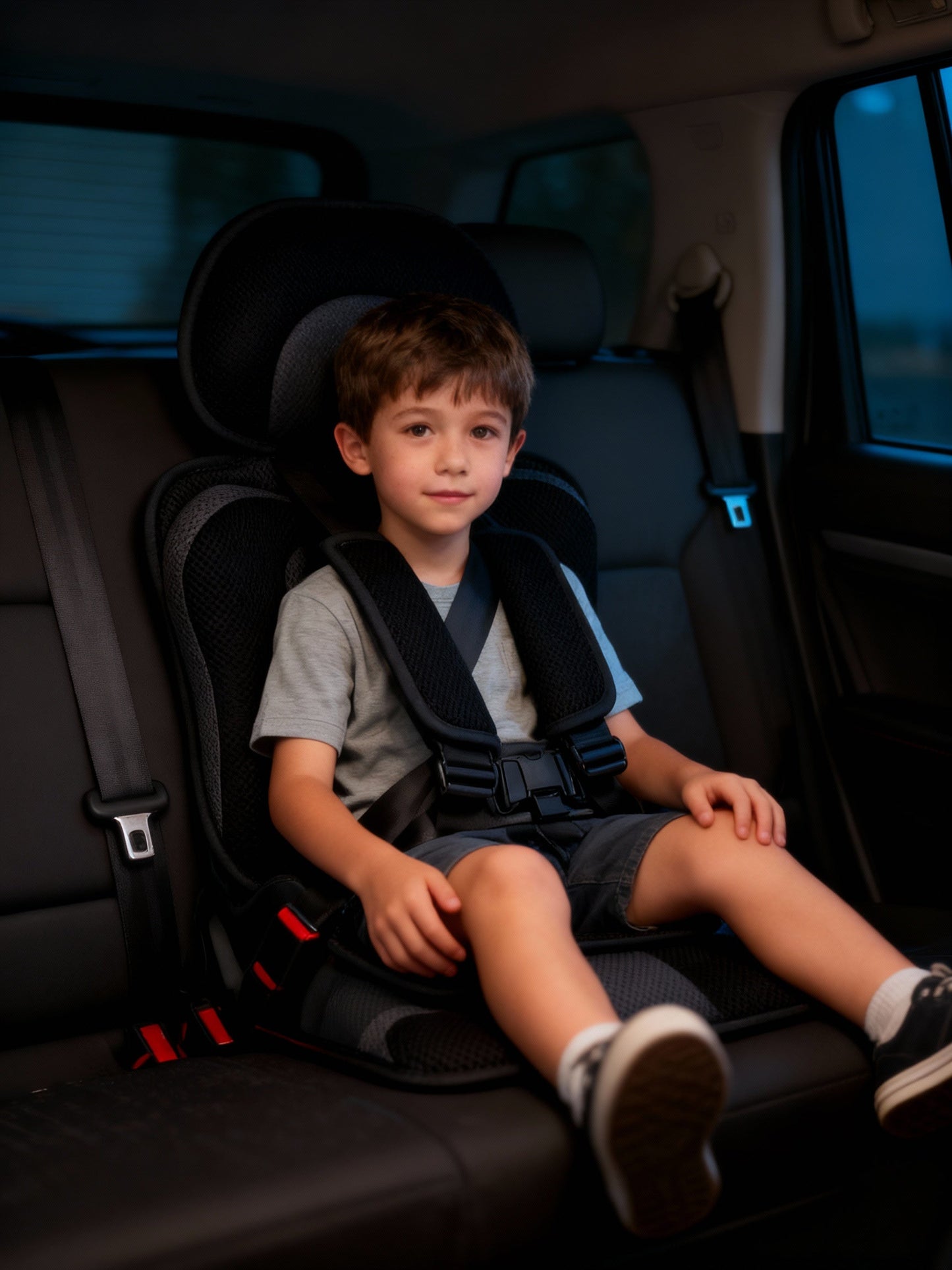 Lightweight Kids Car Booster Seat with 5 Point Harness