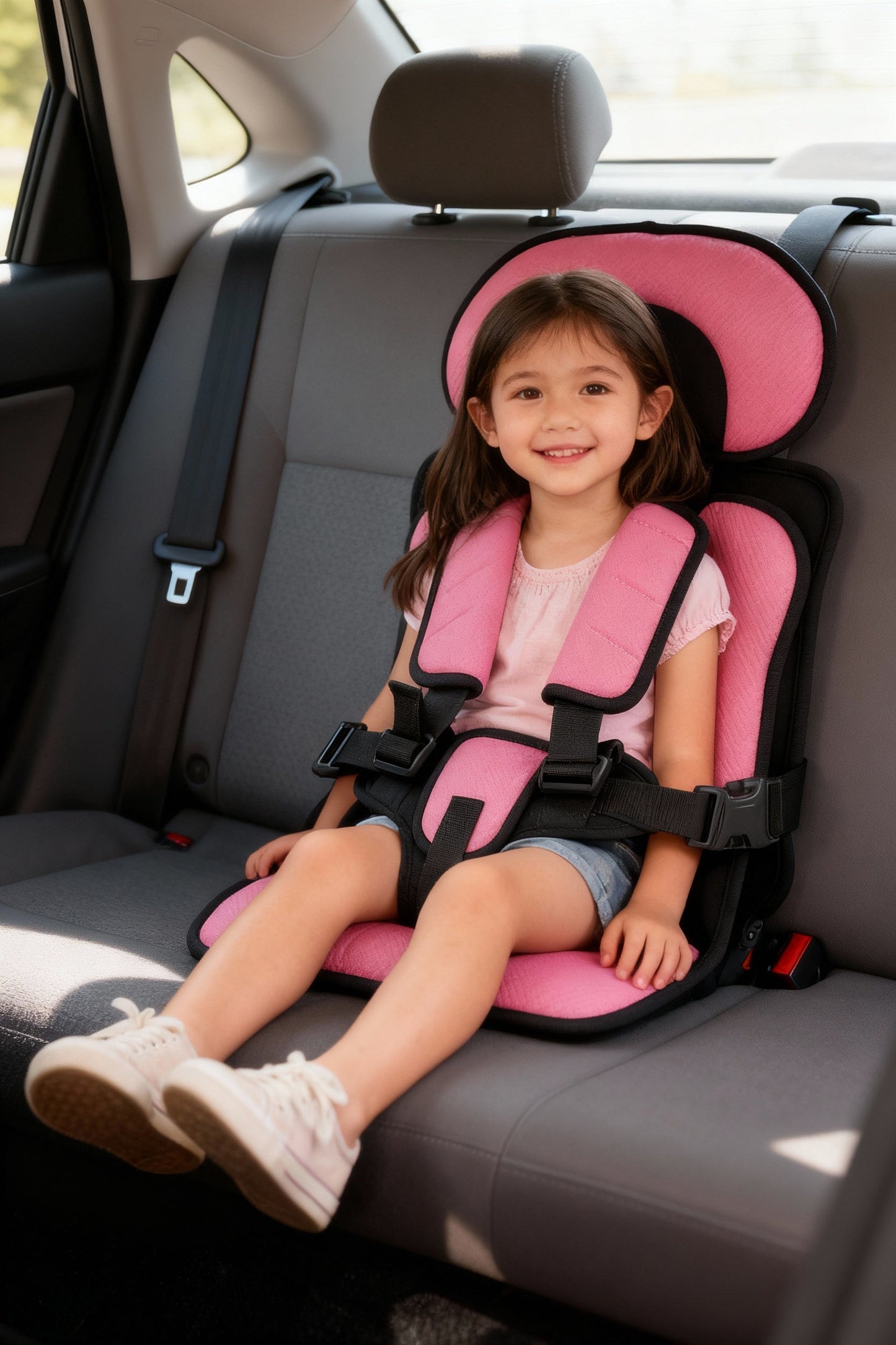 Lightweight Kids Car Booster Seat with 5 Point Harness