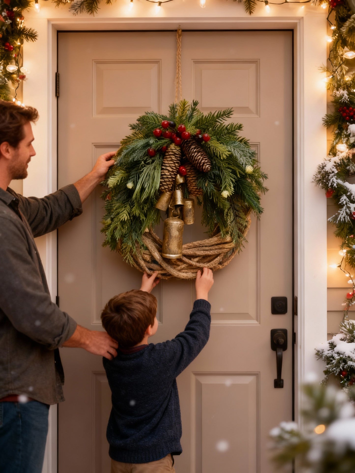 Rustic Christmas Front Door Wreath