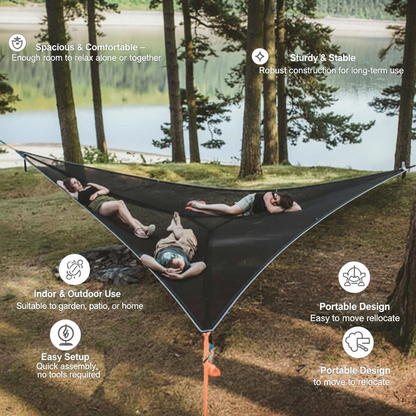 Durable Steel Hammock with Stand - Indoor Outdoor Relaxer - Halri
