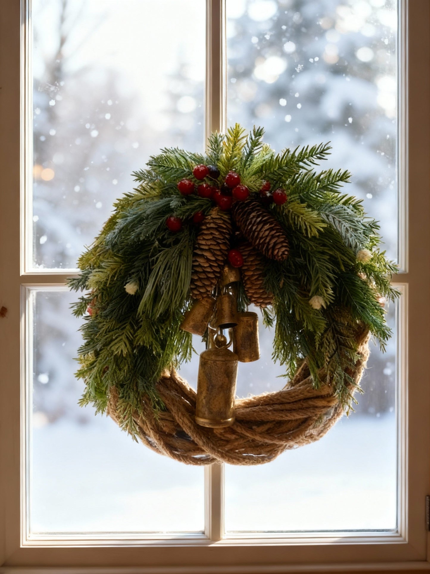 Rustic Christmas Front Door Wreath
