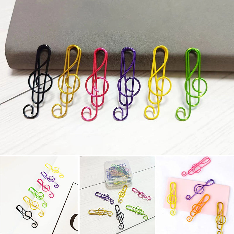 Colorful Metal Music Note Paper Clips - Halri