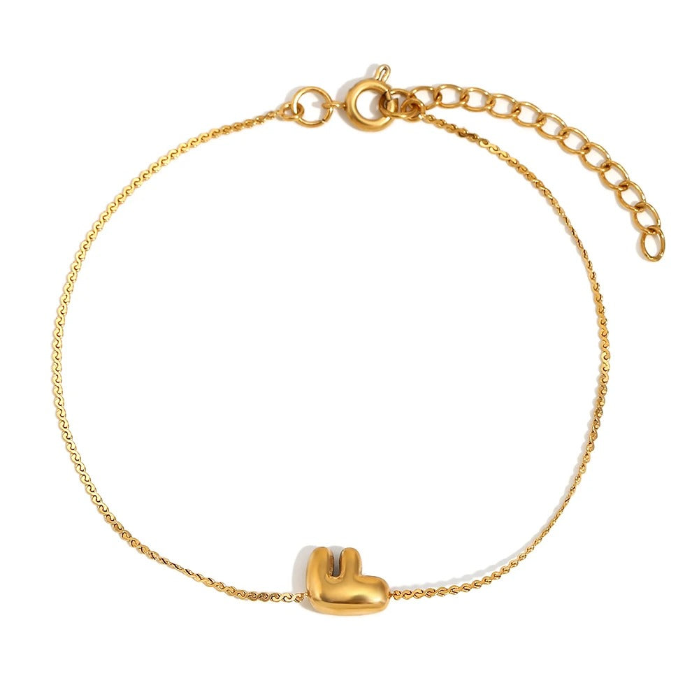 Tiny Alphabet Letter Charm Bracelet