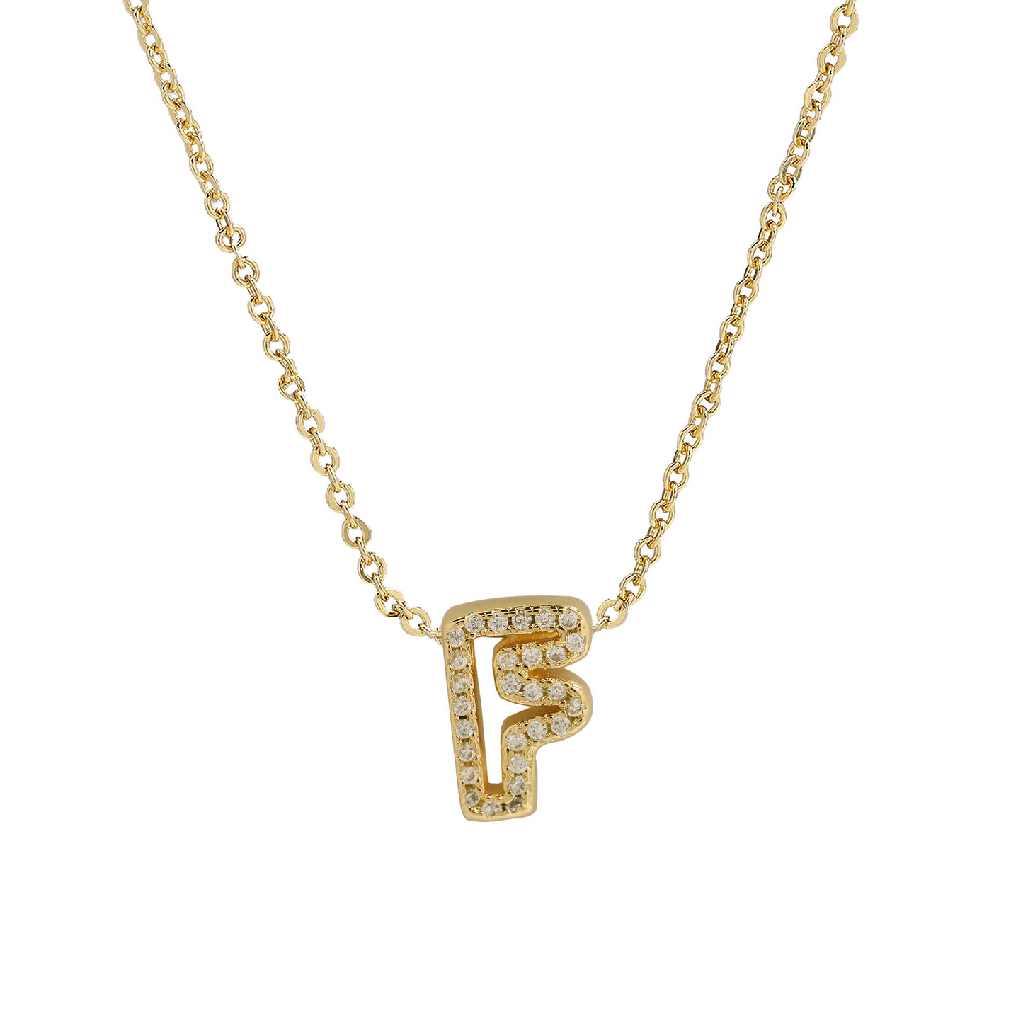 Shining Initial Diamond Pendant Necklace