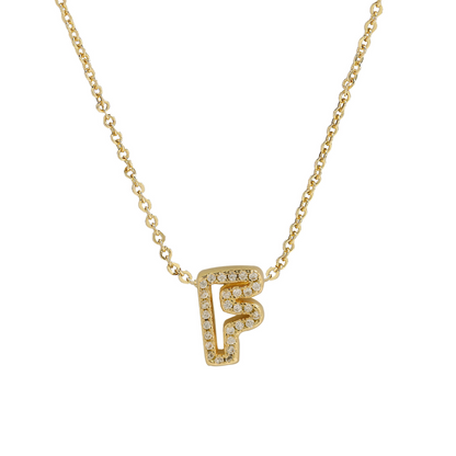 Shining Initial Diamond Pendant Necklace