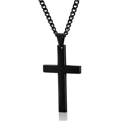 Men's Silver Cross Necklace with Stainless Steel Pendant - Halri