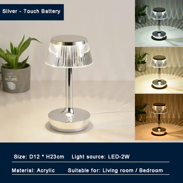 Stylish Glass Pendant Rechargeable Desk Lamp