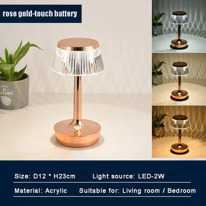 Stylish Glass Pendant Rechargeable Desk Lamp