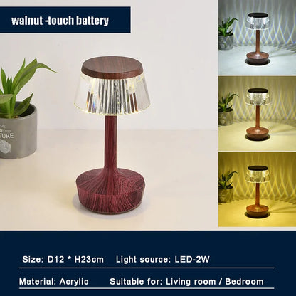 Stylish Glass Pendant Rechargeable Desk Lamp