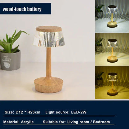 Stylish Glass Pendant Rechargeable Desk Lamp