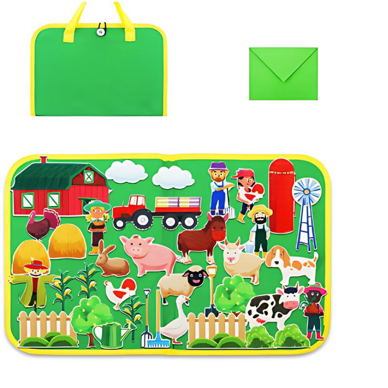 Fun Learning Board with Soft Felt Toys for Kids