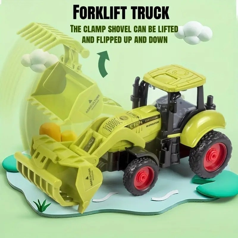 Farm Adventure Tractor Toy with Hand-Push Design, Detailed Simulation, Educational, Safe for Ages 3+