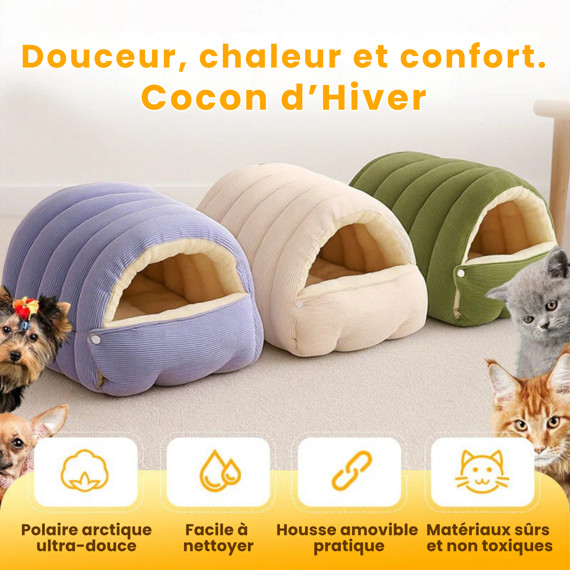 Warm Plush Pet Bed for Cats and Dogs - Halri