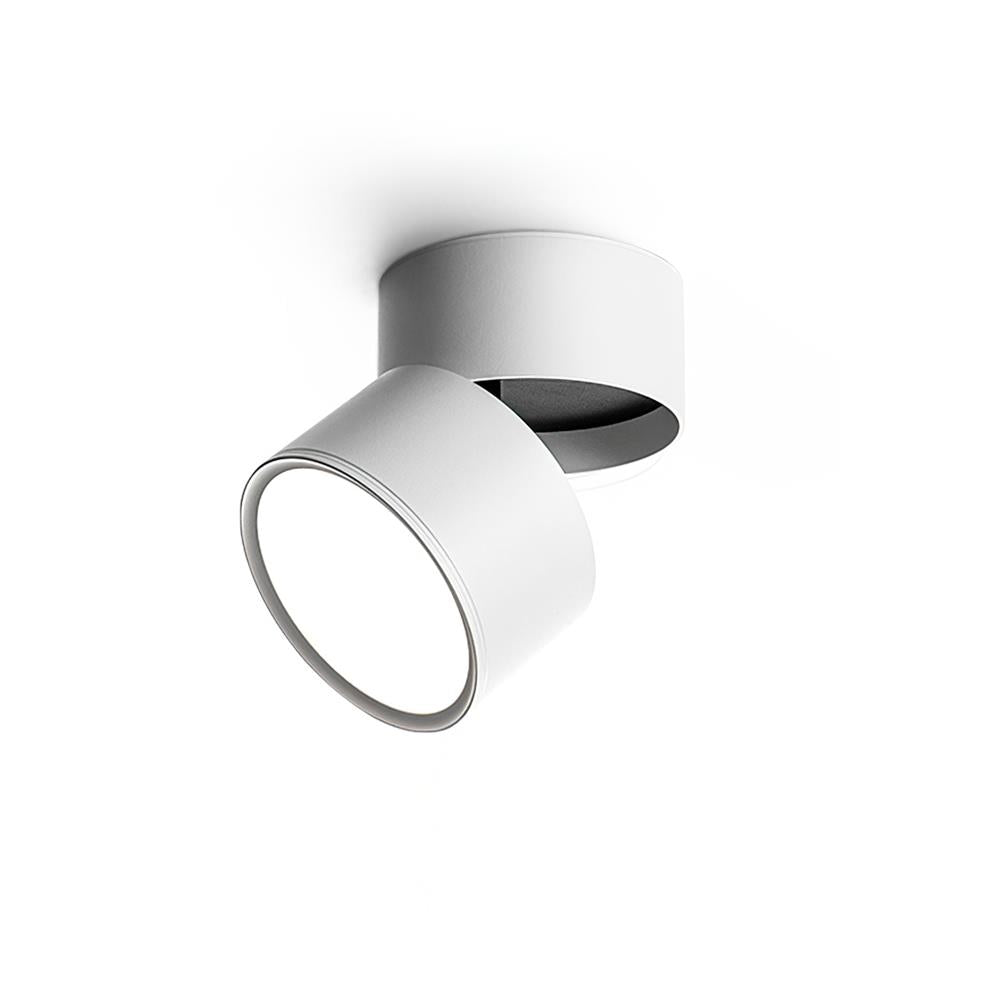 Modern ceiling light fixture with white and gray design on a white background