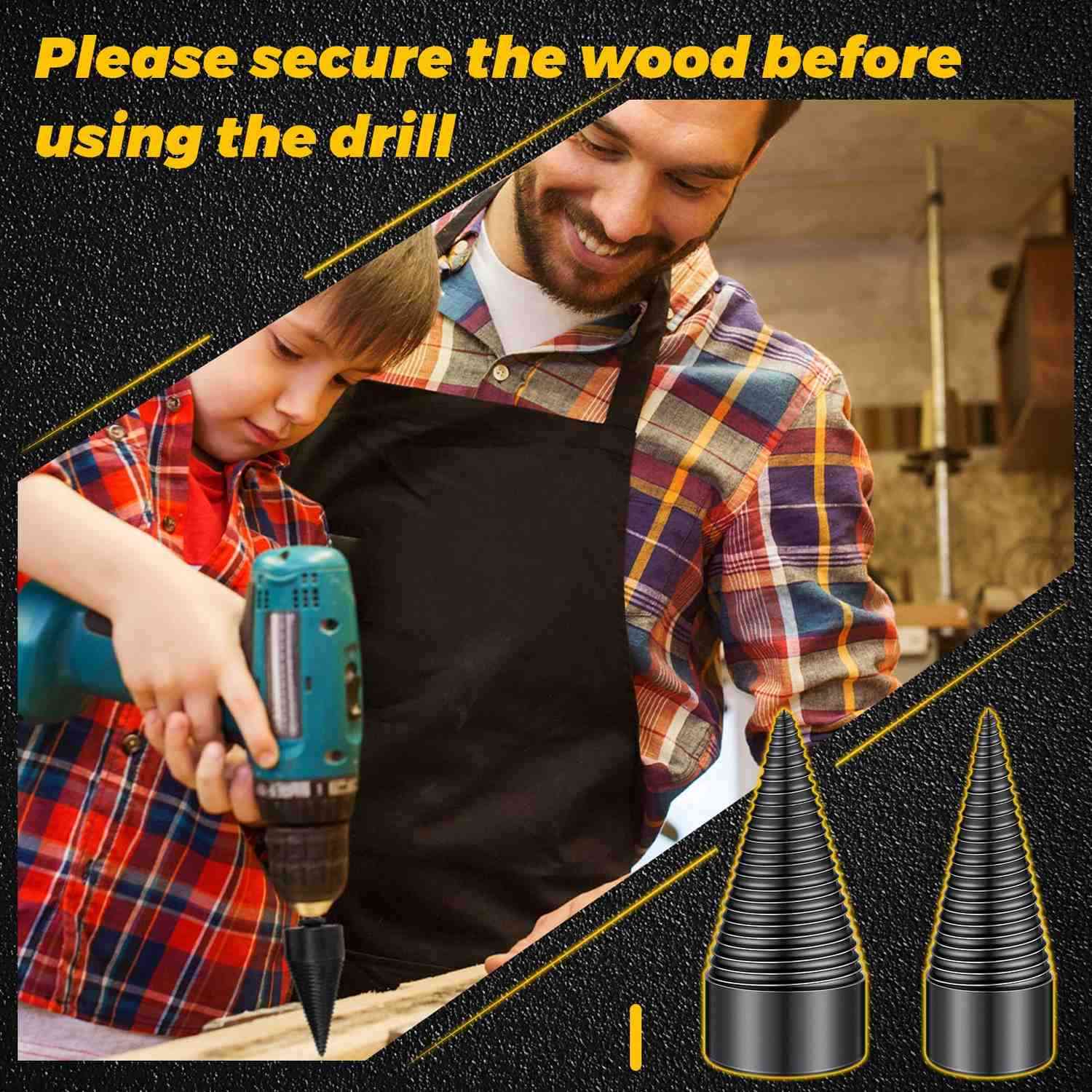 Firewood Splitter Drill Bits - Heavy Duty Firewood Drill for Splitting Wood Logs Easily