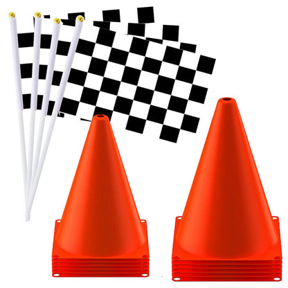 Small Racing Flag and Cone Track Set