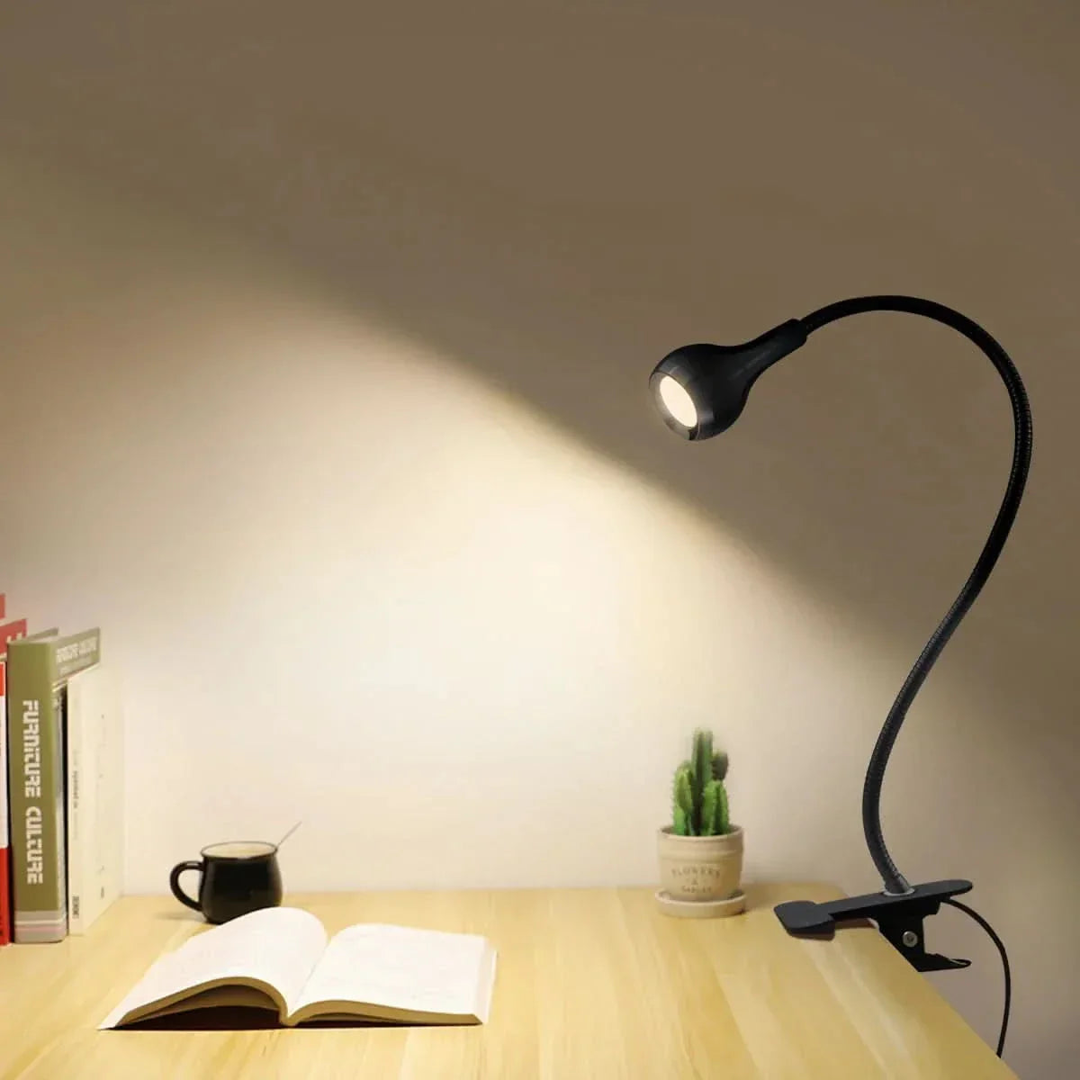 Portable LED Desk Reading Light with Adjustable Arm
